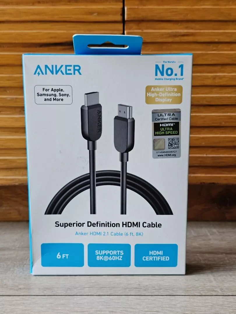 Cáp chuyển đổi Anker HDMI to HDMI Cord | Dài 1.8m | HDMI 2.1 48 Gbps | Hỗ trợ 8K@60Hz - A8742