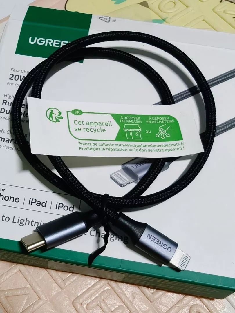 Cáp sạc nhanh UGREEN USB-C 20W 3A đạt chứng nhận MFI thích hợp cho iPhone 12 13 14 Plus 14 Pro Max iPad Pro Airpod Pro