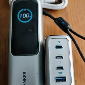[ANKER] Sạc dự phòng Anker Zolo 25.000mAh | Công suất 165W | Tích hợp 2 cáp USB-C có thể rút gọn | Có màn hình - A1695