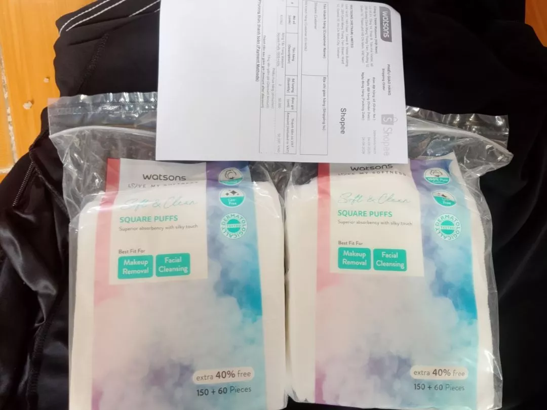 Bông Tẩy Trang Watsons Square Puffs 150S+40%