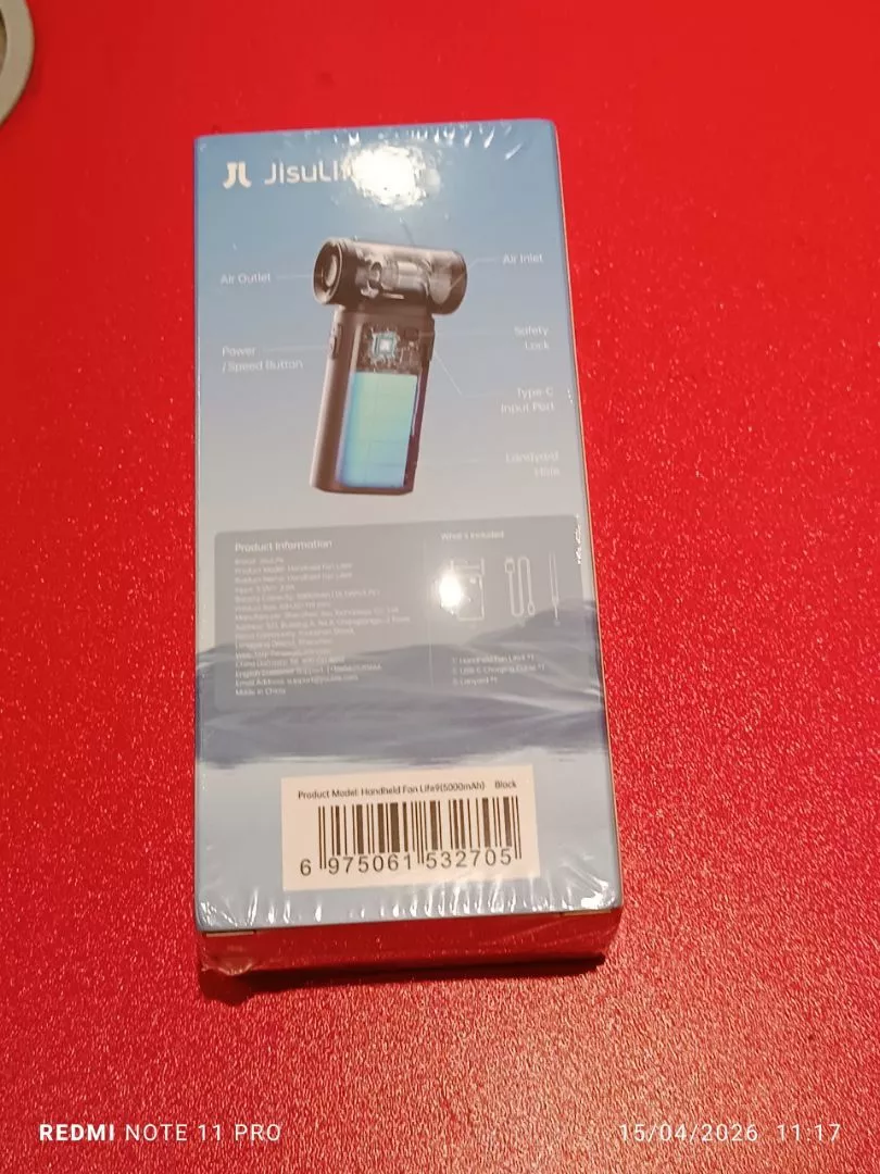 Quạt cầm tay mini Jisulife Life 9 ABS 5 cấp độ gió 3600mAh/5000mAh - Sử dụng liên tục 12h - Chính hãng - BH 12 tháng