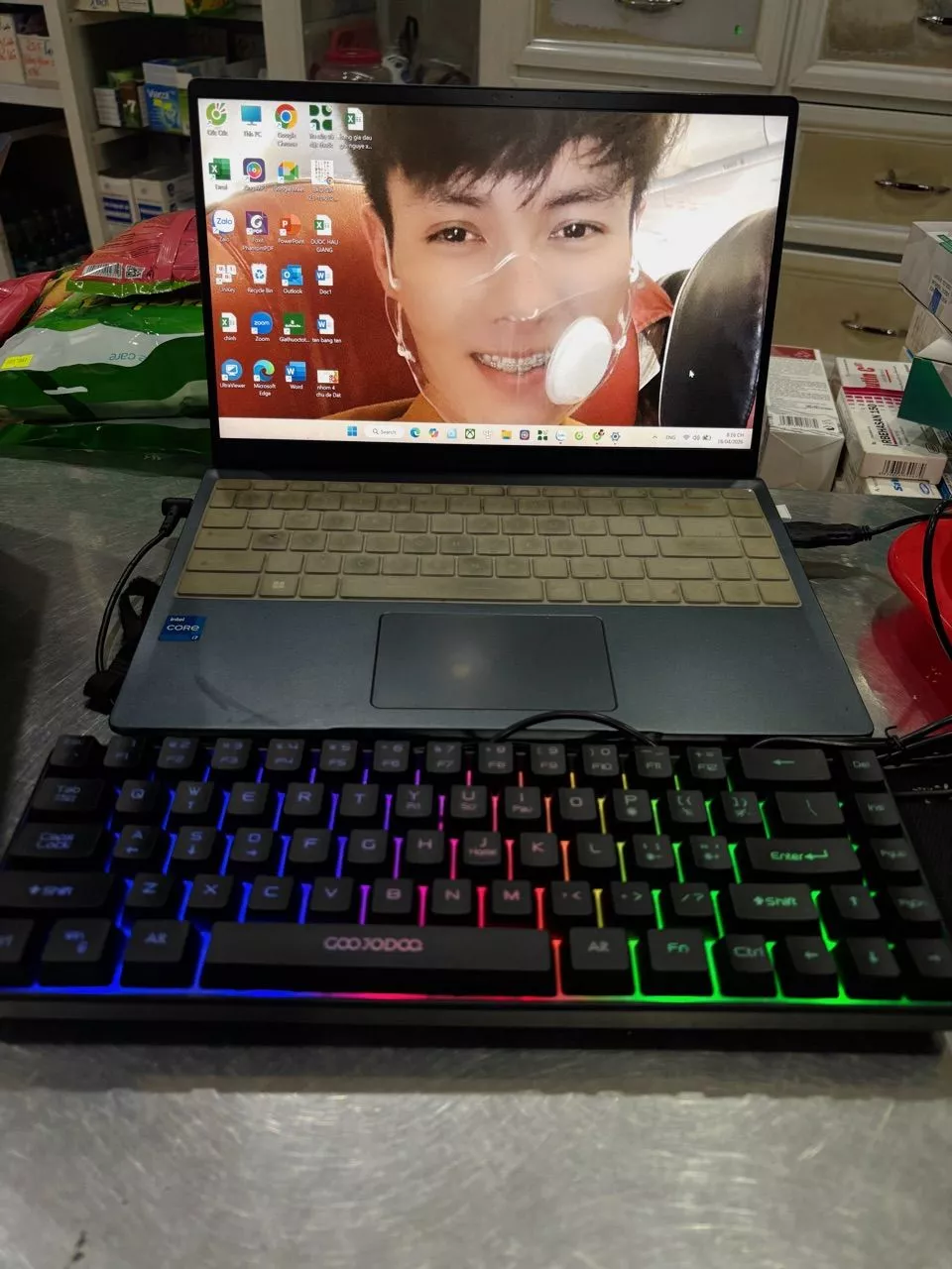 Bàn phím có dây Goojodoq 68 phím thiết kế tiện dụng với đèn RGB tương thích với nhiều hệ thống