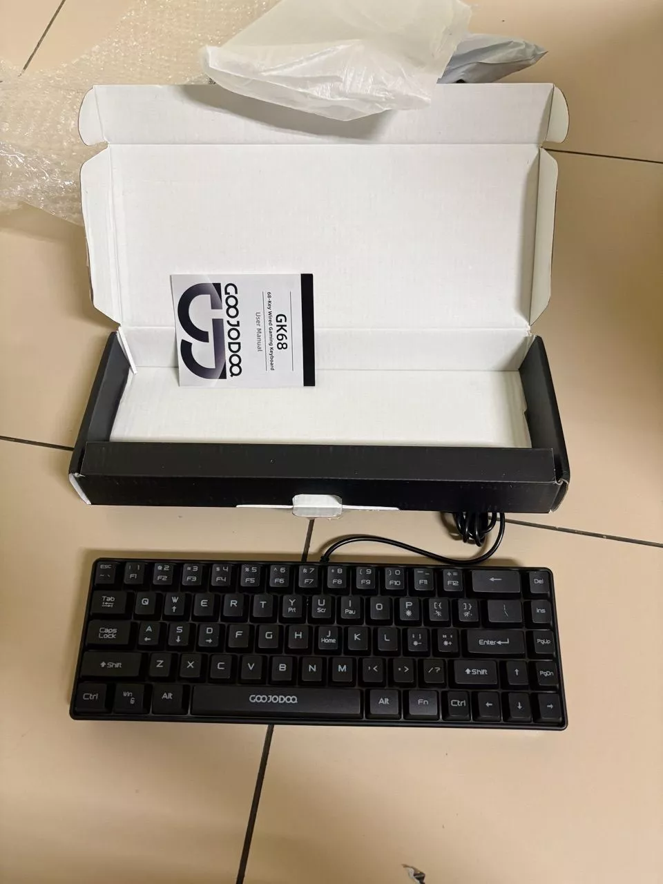 Bàn phím có dây Goojodoq 68 phím thiết kế tiện dụng với đèn RGB tương thích với nhiều hệ thống