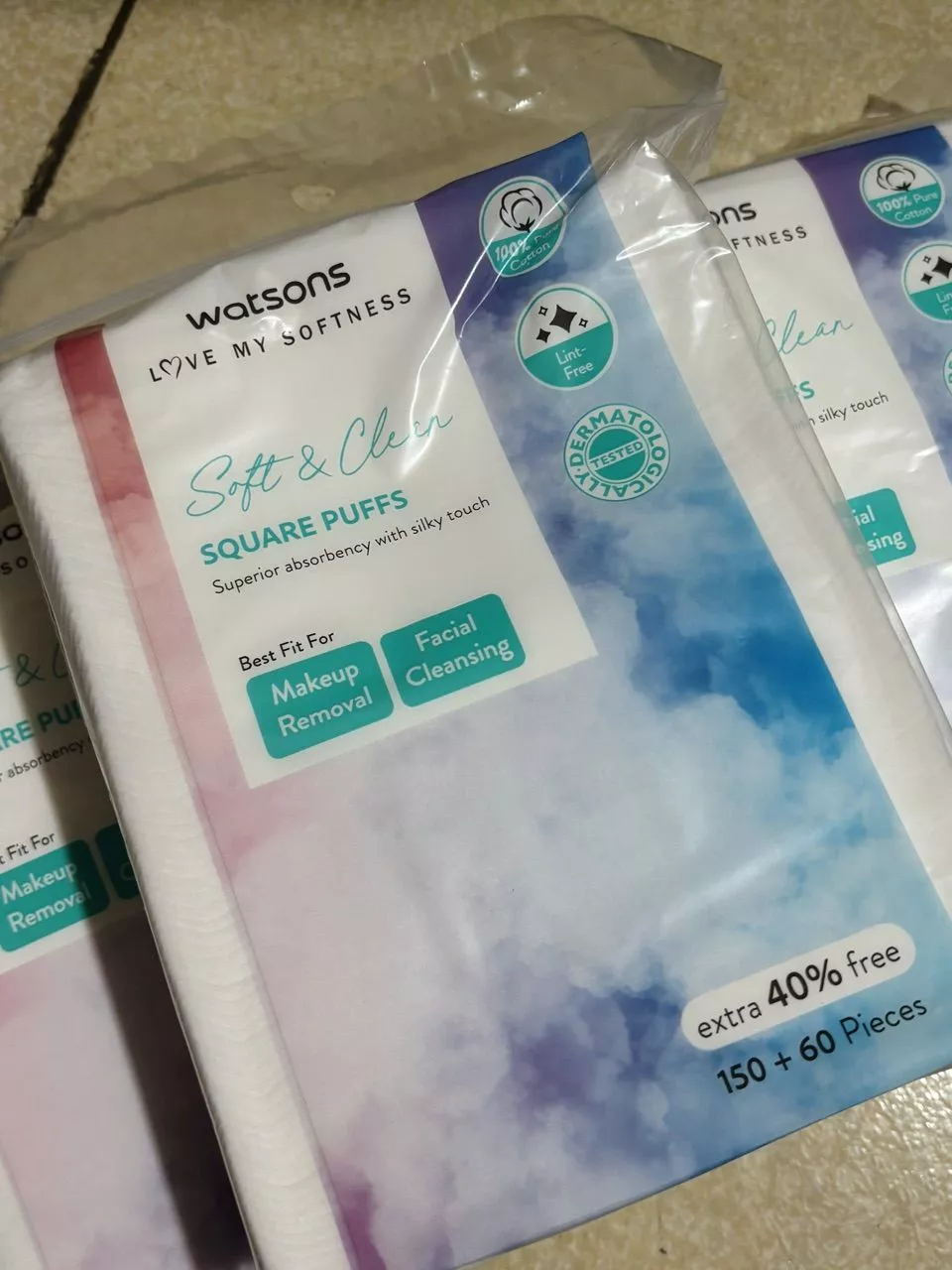 Bông Tẩy Trang Watsons Square Puffs 150S+40%