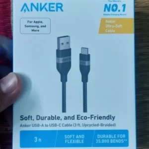 Cáp Sạc Nhanh & Truyền Dữ liệu Anker USB-A to USB-C 18W 480Mbps | Chuẩn CarPlay | Dây Bện Tái Chế | Chống Rối - A82G2