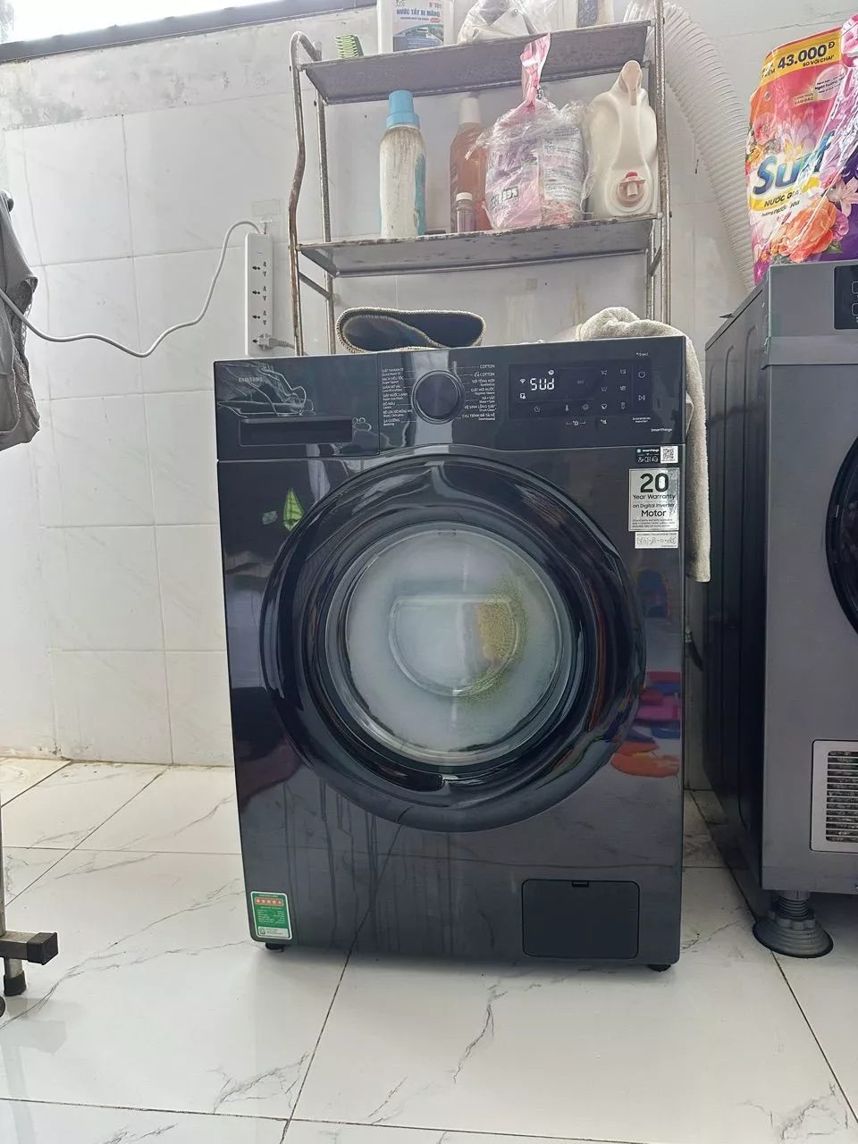 Máy Giặt Samsung Bespoke AI Cửa Trước 12 kg WW12CGC04DABSV - AI Energy tiết kiệm điện 70%, màu Đen