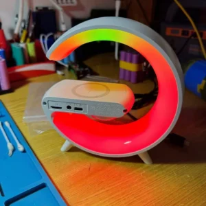 [Cực Hot] Loa Bluetooth Chữ G Đa Năng, Đèn Led RGB Nháy Theo Nhạc, Đồng Hồ Báo Thức Trang Trí