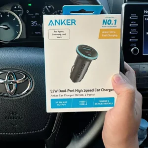 Tẩu sạc xe hơi Anker 52.5W | 2 cổng USB-C & USB-A | Sạc 2 thiết bị | Sạc nhanh PowerIQ 3.0, Active Shield - A2735