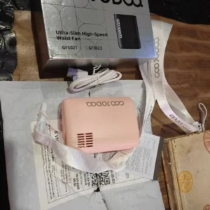 GOOJODOQ 3000mAh Quạt Đeo Hông Turbo 8m/s,Sạc Type-C, Màn Hình Số, 6 Cấp Gió, Dây Đeo Cổ