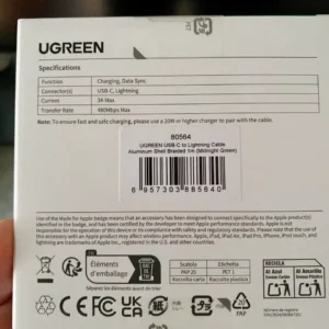 Cáp sạc nhanh UGREEN USB-C 20W 3A đạt chứng nhận MFI thích hợp cho iPhone 12 13 14 Plus 14 Pro Max iPad Pro Airpod Pro