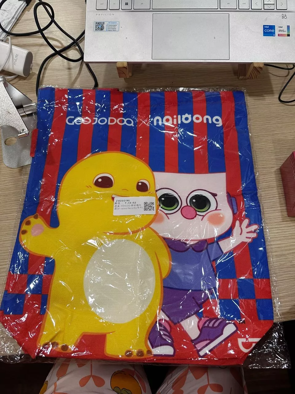 Túi vải GOOJODOQ nailoong Túi đeo chéo thời trang và dễ thương