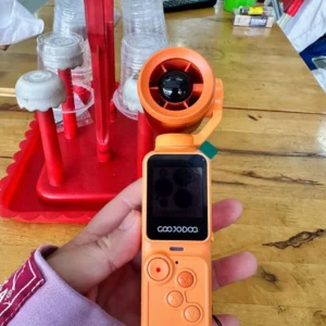 Quạt máy ảnh cầm tay GOOJODOQ GFS025, 100 cài đặt tốc độ quạt, tích hợp ảnh / video, hệ thống độc lập kép, chia sẻ dữ liệu liền mạch, khe cắm thẻ SD.