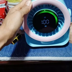 GOOJODOQ Quạt turbo Để Bàn 2 Trong 1 Vừa Là Quạt Vừa Là Đồng Hồ,100 Mức Gió,Màn Hình Số,Pin 4000mAh