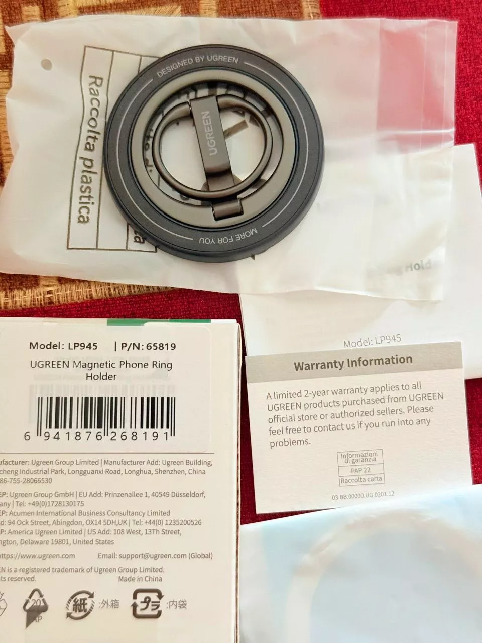 Ugreen MagSafe Giá đỡ vòng điện thoại từ tính Hợp kim kẽm Giá đỡ có thể điều chỉnh Kẹp điện thoại cho iphone Xiaomi Samsung Huawei