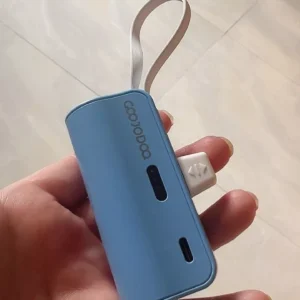 sạc dự phòng mini GOOJODOQ 2024, Pin dự phòng không dây di động có phích cắm Type-C và Lightning