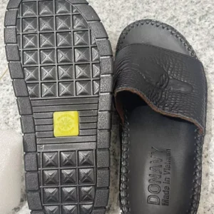 Dép Quai Ngang Nam Da Bò 100% DONAVY Cao Cấp, Dập Quai Cá Sấu Fashion D.CSL