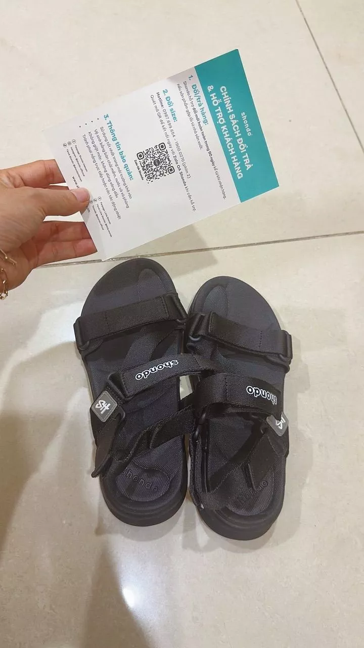 Giày Sandal Nam Nữ Shondo Êm Chân, Bền F8 Full Đen Ver.2 F8M1112
