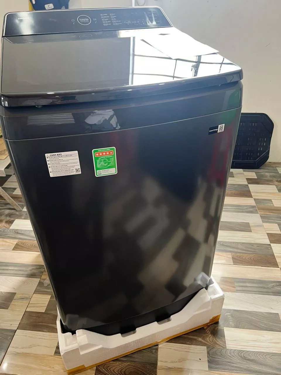 Máy Giặt Samsung Bespoke AI Cửa Trên 15 kg WA80F15S5CSV - AI Wash cảm biến bảo vệ vải, màu Xám