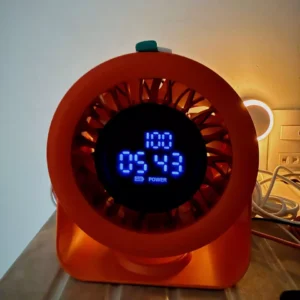 GOOJODOQ Quạt turbo Để Bàn 2 Trong 1 Vừa Là Quạt Vừa Là Đồng Hồ,100 Mức Gió,Màn Hình Số,Pin 4000mAh
