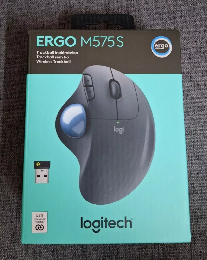 Chuột không dây Công Thái Học Logitech Ergo M575s Silent - Bluetooth, Giảm ồn, Trackball ngón cái
