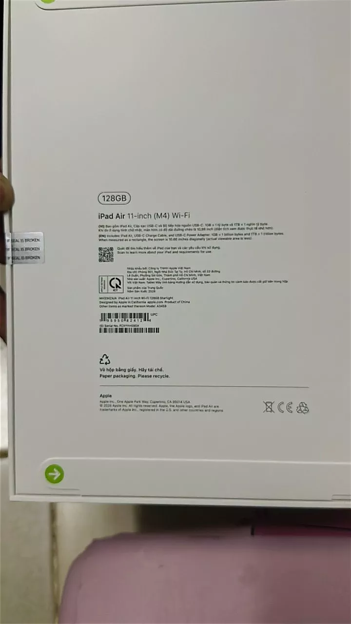 Máy tính bảng iPad Air, M4 chip, 11 inch, 128GB