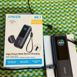 Sạc dự phòng ANKER Zolo 25kmAh | Công suất 165W | Tích hợp 2 cáp USB-C rút gọn | Có màn hình - A1695
