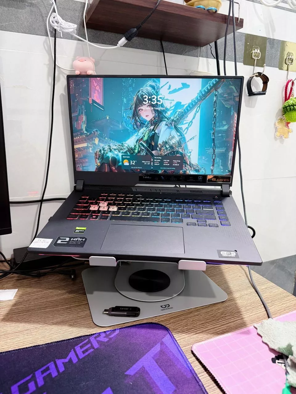 Giá Đỡ Laptop GOOJODOQ 360° Tản Nhiệt Tốt, Đặt Quạt Được, Chắc Chắn 10kg, Gấp Gọn