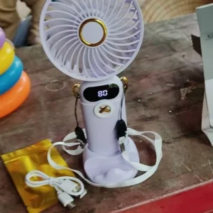 GOOJODOQ Quạt Mini cầm tay 1200 mAh có thể sạc lại cho trường học có đèn USB nhỏ chạy điện cho trẻ em