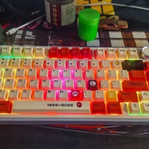 Keycap Mario Đỏ PBT – 126 Phím – Profile Cherry – Dành Cho Bàn Phím Cơ