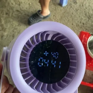 GOOJODOQ Quạt turbo Để Bàn 2 Trong 1 Vừa Là Quạt Vừa Là Đồng Hồ,100 Mức Gió,Màn Hình Số,Pin 4000mAh