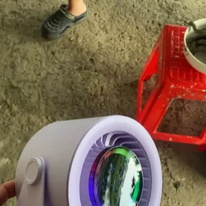 GOOJODOQ Quạt turbo Để Bàn 2 Trong 1 Vừa Là Quạt Vừa Là Đồng Hồ,100 Mức Gió,Màn Hình Số,Pin 4000mAh