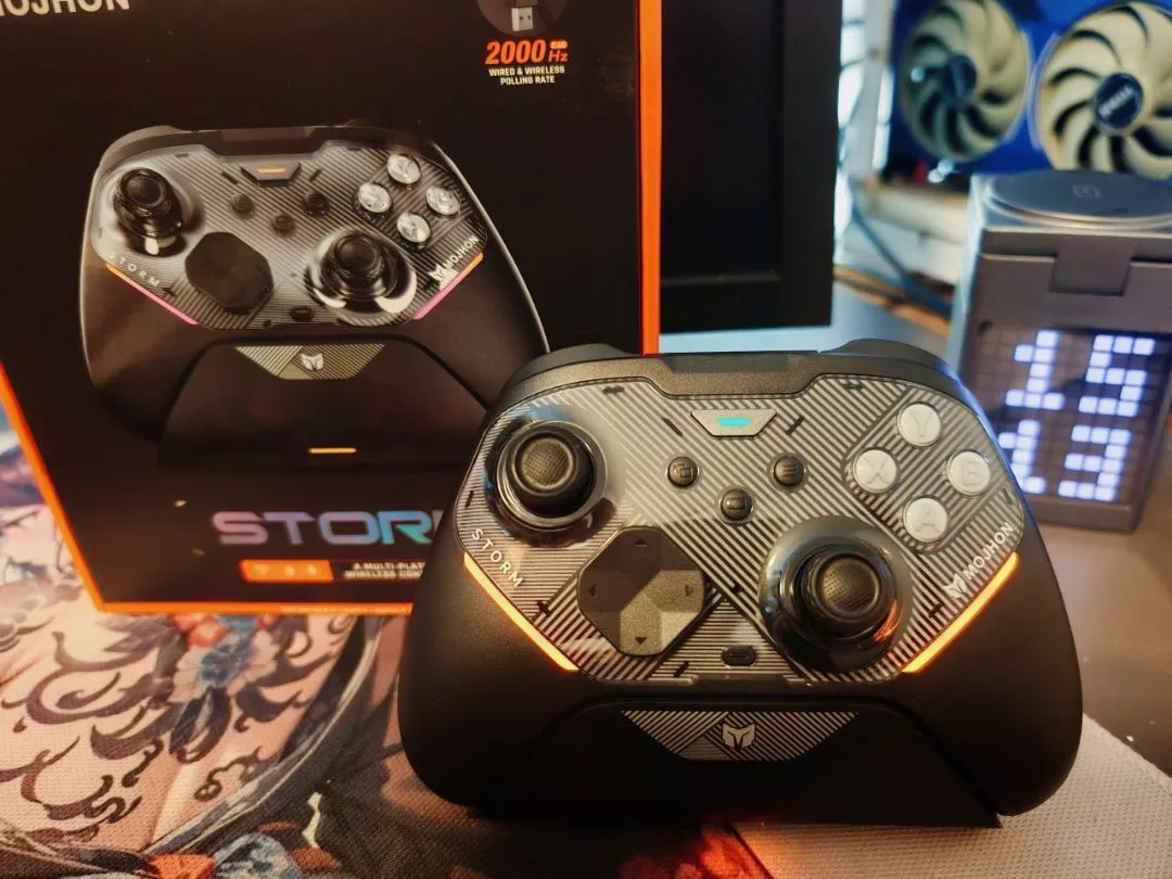 TAY CẦM MOJHON STORM – STORM 2.4G 2000Hz | TMR JOYSTICK | HALL TRIGGER | RGB | DOCK SẠC