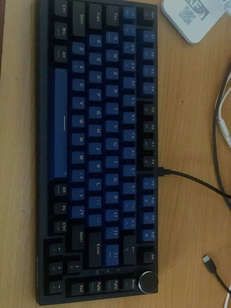 Bàn phím cơ Gaming có dây EDRA EK375v2 - Alpha Linear Switch Layout 75% Có núm xoay BH 24 tháng