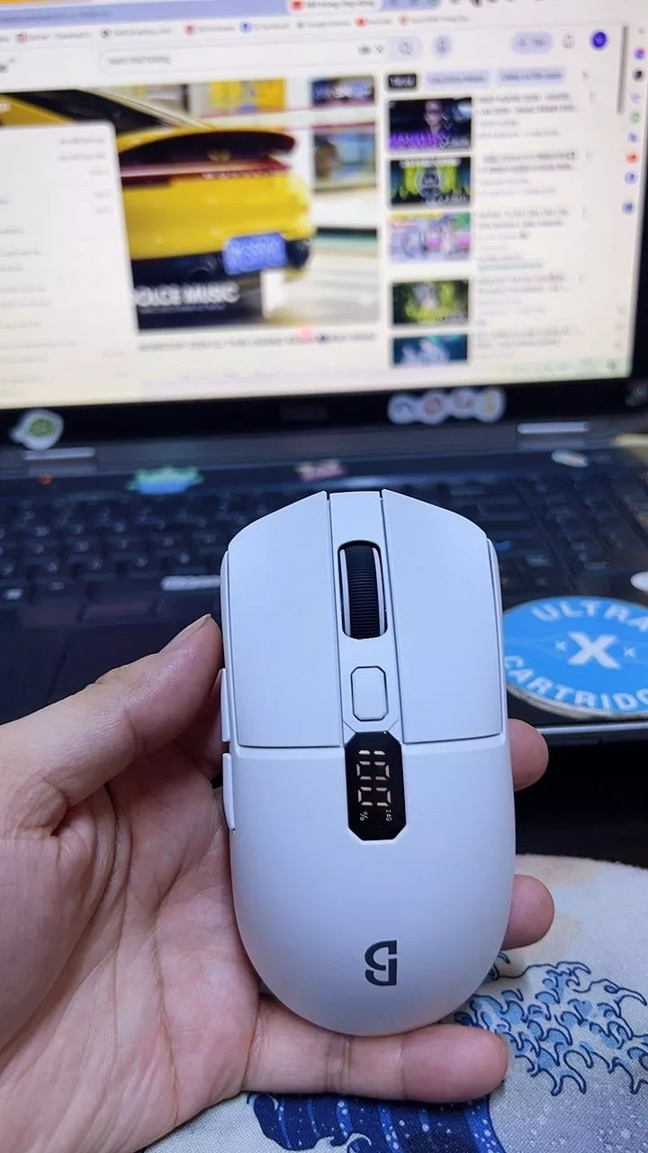 Chuột GOOJODOQ nhẹ, chế độ kép, có thể sạc lại, 4 mức DPI, điều chỉnh được,6 nút điều khiển, đèn RGB