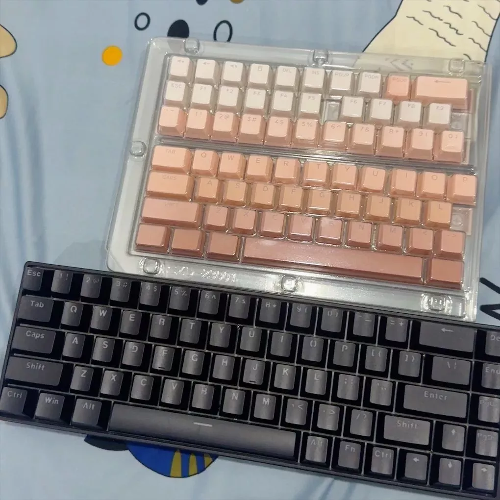 Nắp phím Bàn phím cơ GOOJODOQ 133 phím, keycap gradient cao cấp, mặt trước trong suốt, chống dầu