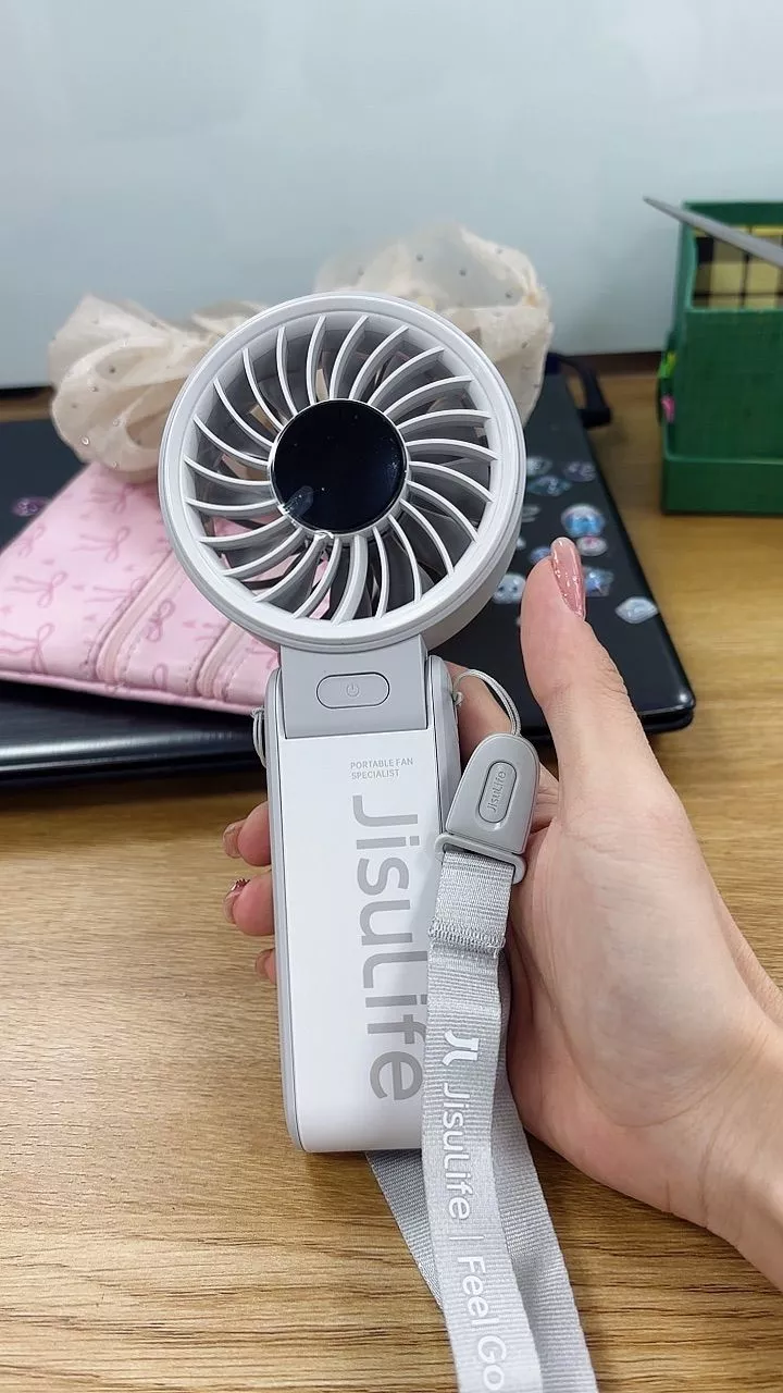 Quạt cầm tay tích điện Jisulife Life 7 5 cấp độ gió 3600/5000mAh - Sử dụng lên đến 12h - Chính hãng - BH 12 tháng
