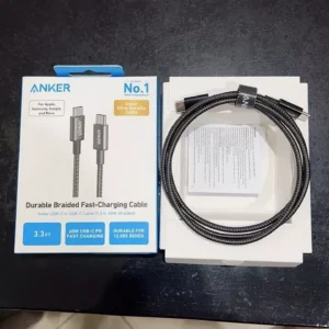 Cáp sạc nhanh Anker USB-C to USB-C 60W, Dây dù, Truyền dữ liệu 480Mbps, sạc iPhone, Samsung, iPad, MacBook - A8752/3