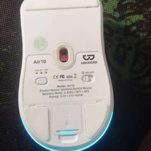 Chuột GOOJODOQ nhẹ, chế độ kép, có thể sạc lại, 4 mức DPI, điều chỉnh được,6 nút điều khiển, đèn RGB