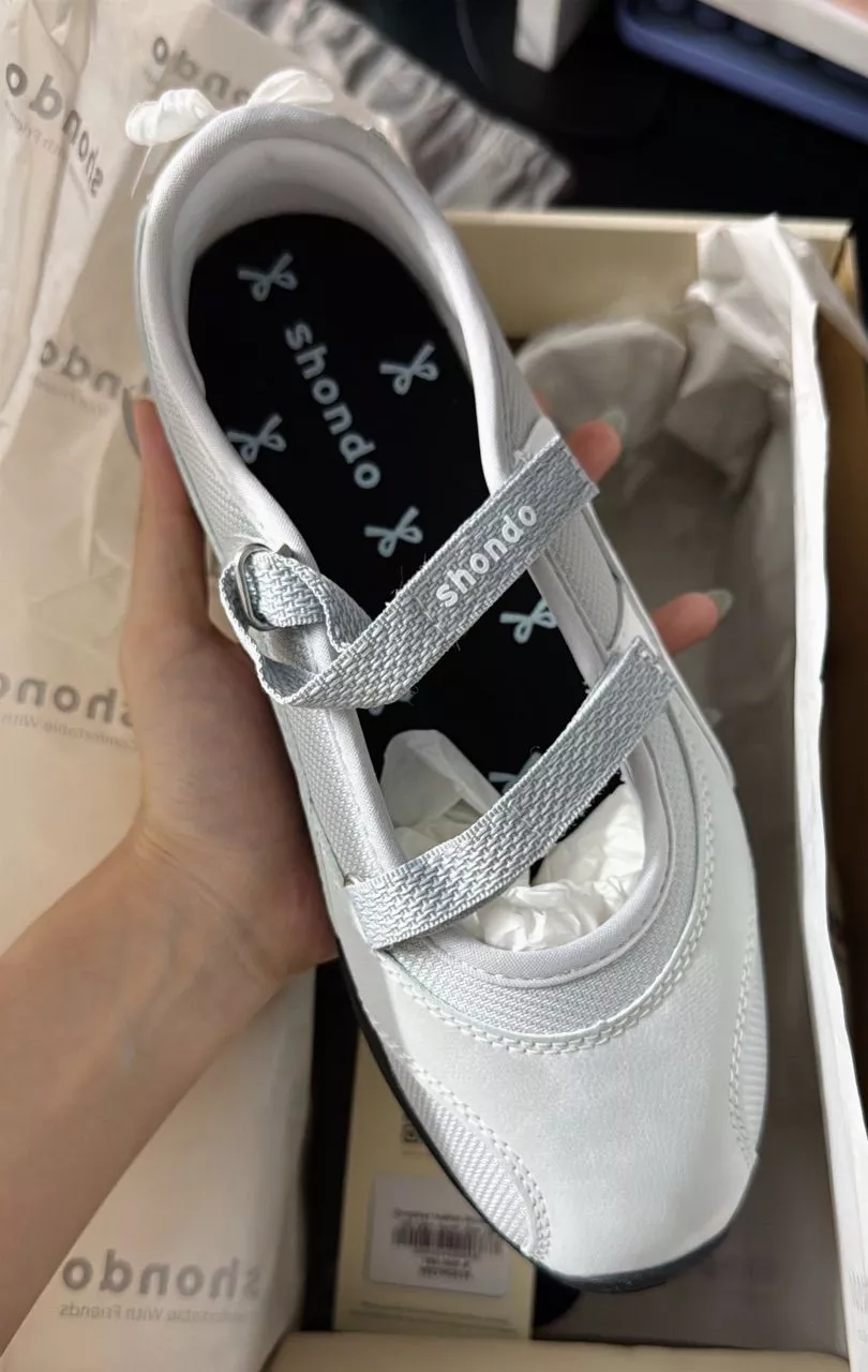 Giày Búp Bê Ballet Sneaker Nữ Minie Shondo Đế Bệt Vải Mesh Quai Dán Nhiều Màu