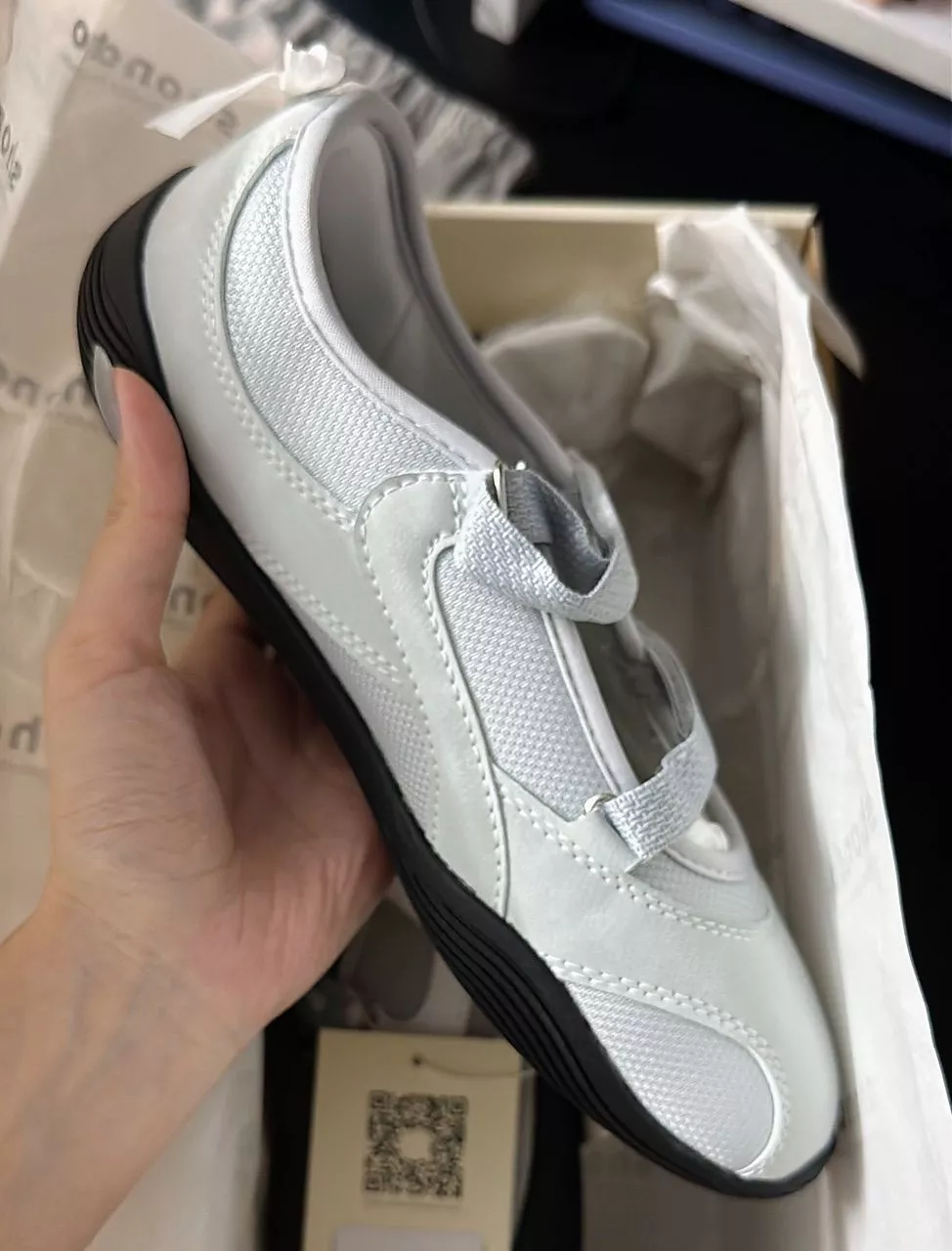 Giày Búp Bê Ballet Sneaker Nữ Minie Shondo Đế Bệt Vải Mesh Quai Dán Nhiều Màu