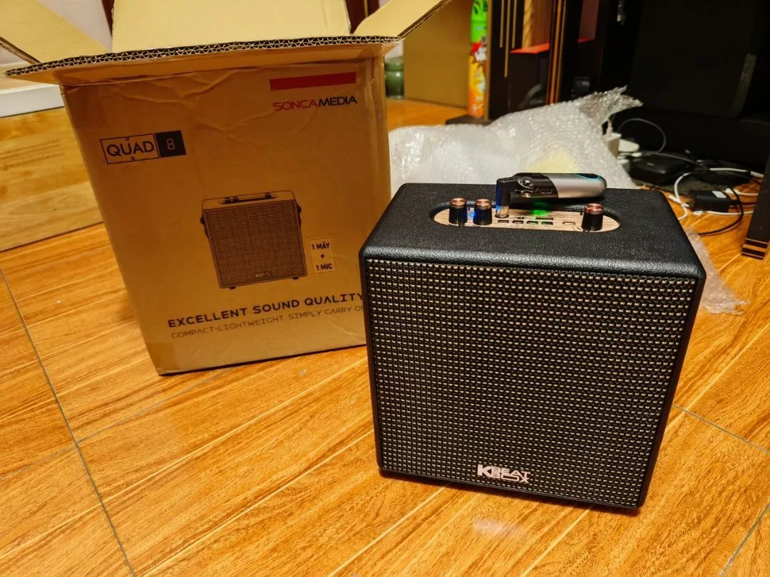 ACNOS QUAD 8 Loa chính hãng, giá bán vượt thời gian, bluetooth karaoke mini di động SONCAMEDIA, Kèm 1 micro