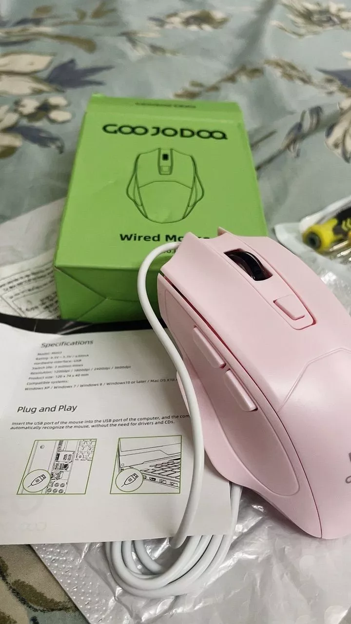 Chuột Có Dây GOOJODOQ 4 Nấc DPI, 6 Nút, Thiết Kế Êm Tay, Cắm USB Xài Liền