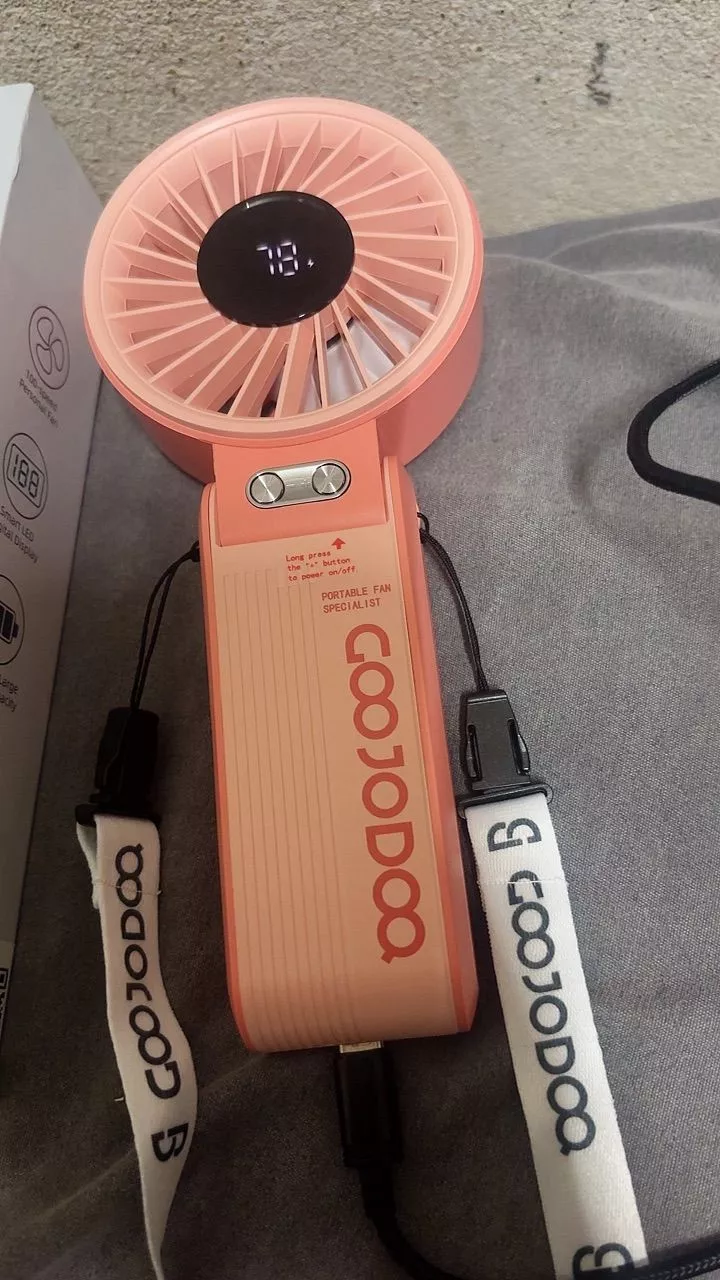 Quạt Goojodoq 4000mAh tốc độ cao Năng lượng mặt trời Quạt cầm tay Turbo100 Gear Wind có thể gập lại