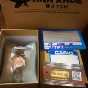 Đồng hồ nữ dây thép không ghỉ Casio LTP-1241D-4A chính hãng