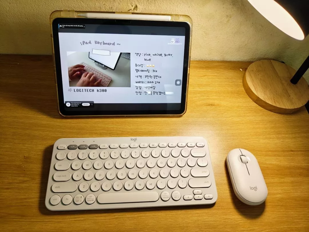 Pebble 2 Combo, Bàn phím Bluetooth Logitech K380s và chuột Logitech M350s - Yên tĩnh, Easy-Switch