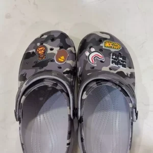 (Đặt tăng 1 size+Tặng Charm) Dép sục REDLEO nam nữ DRL-46 họa tiết Camo rằn ri 3D, dép nam nữ quai hậu đúc nguyên khối