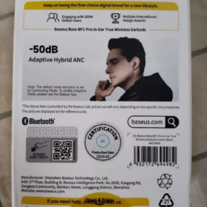 Tai nghe không dây Baseus BP1 Pro ANC -50dB Giảm tiếng ồn Hi-Res Bluetooth 6.0 IPX55 Chống nước 55Hr