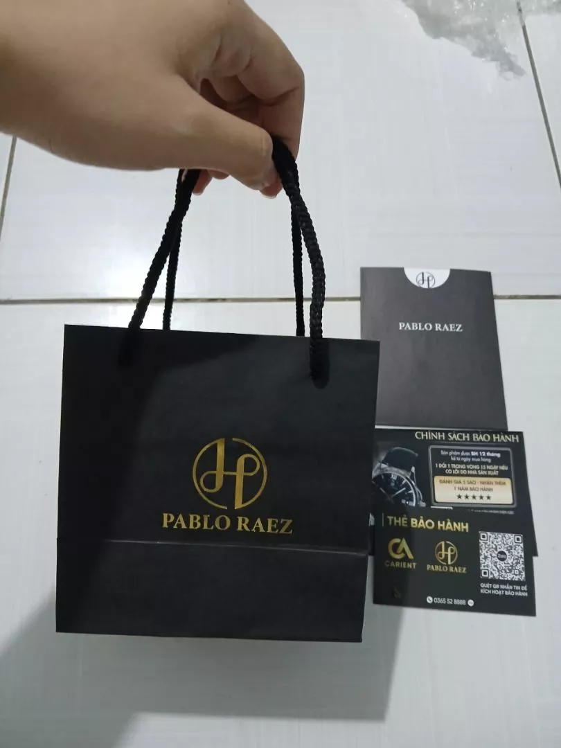 Combo quà tặng đồng hồ nam Pablo Raez U850 chính hãng chống nước 3ATM 40mm tặng kèm túi giấy , hộp nam châm và thiệp