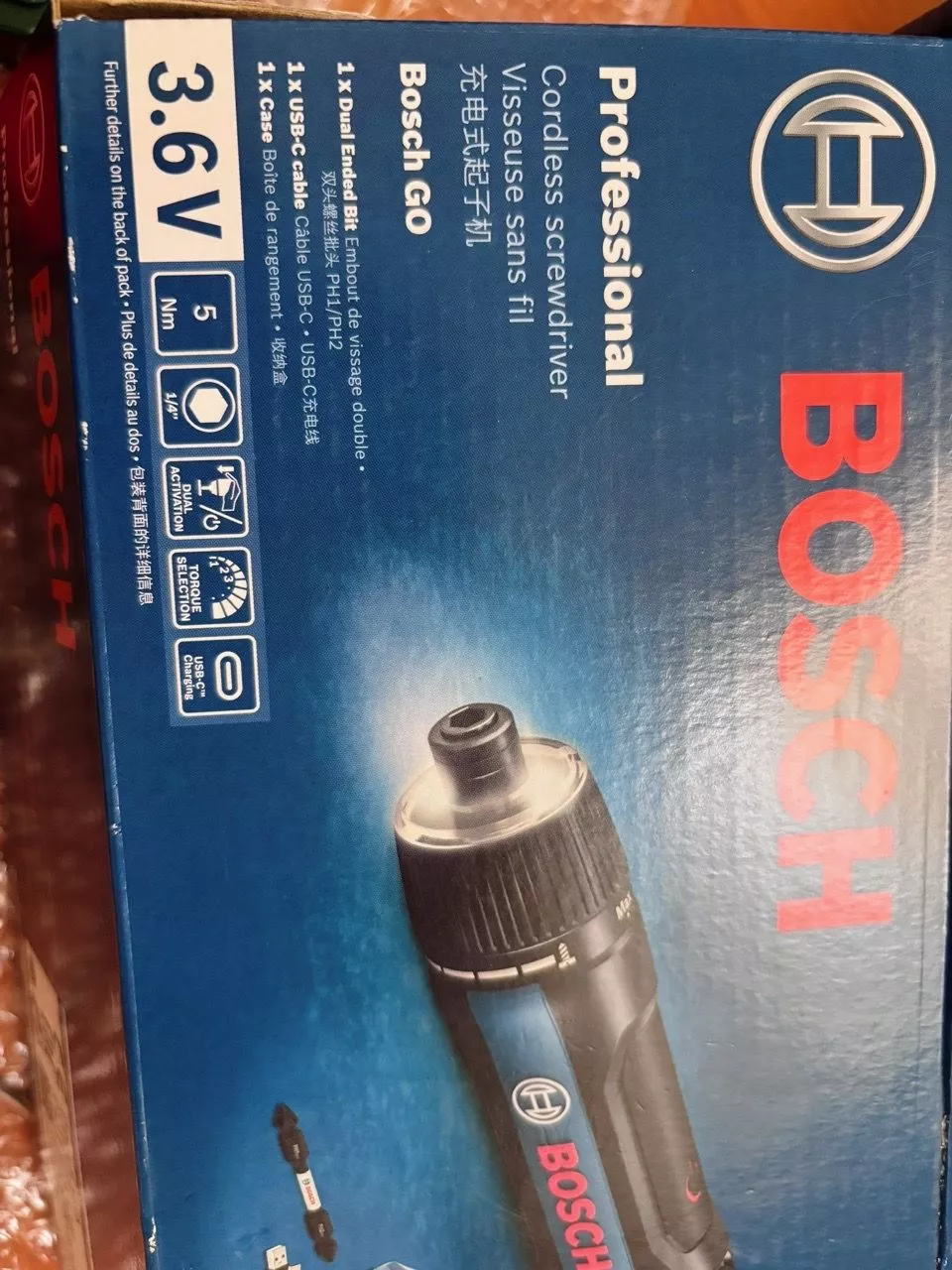 Máy vặn vít pin Bosch Go 3 (SOLO) + Tặng kèm 1 Bộ mũi khoan và vặn vít X-Line 34 món