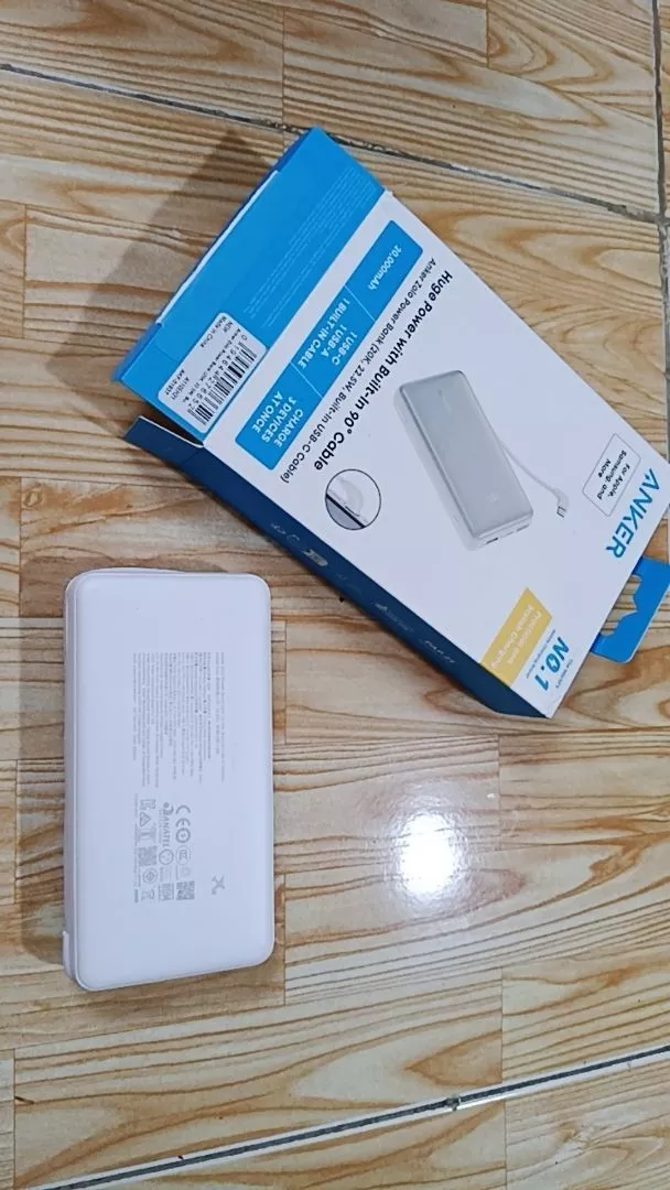 Sạc dự phòng ANKER Zolo 20kmAh 45W | 2 cổng 1C1A | Tích hợp 2cáp USB-C cho iP15/16/17/Samsung | Sạc nhanh - A1681C